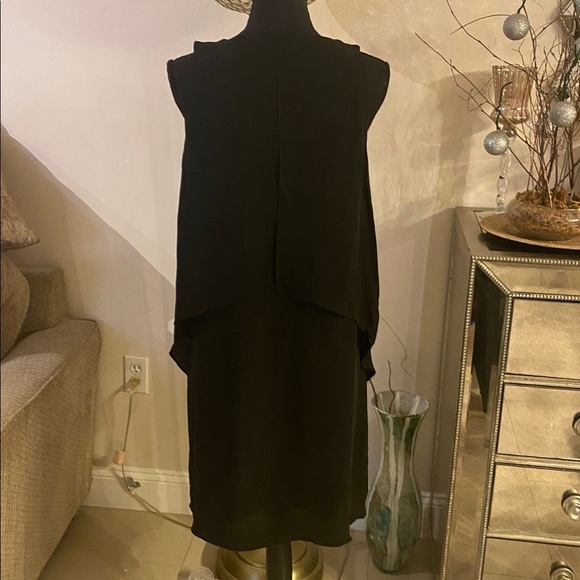 Theory Black Midi silk Dress size 10 - Picture 4 of 7